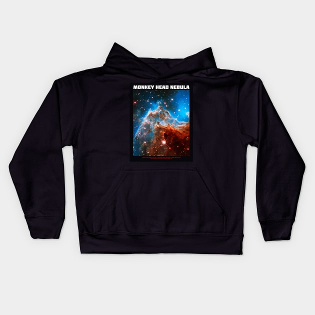 Monkey Head Nebula #2 Kids Hoodie by headrubble